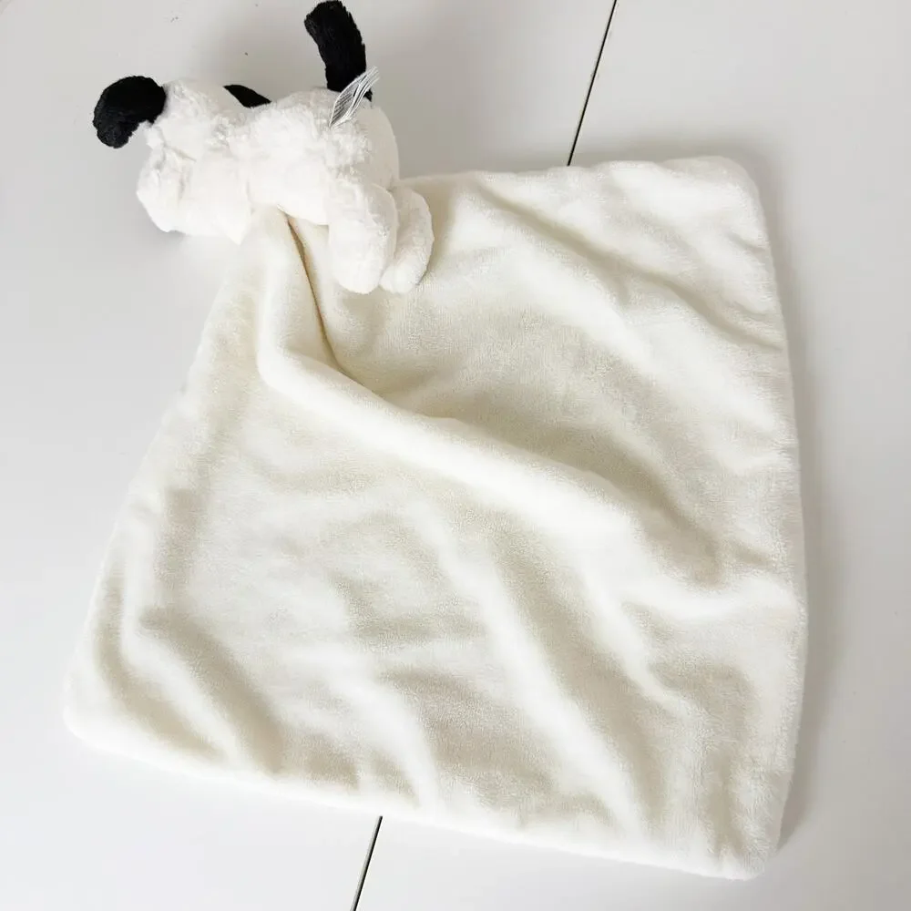 Jellycat Bashful Black & Cream Puppy Soother Baby Security Blanket